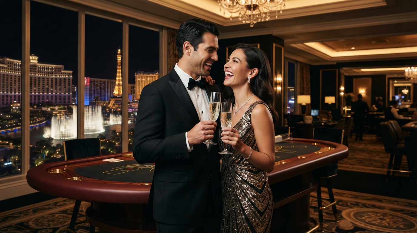 Rigtige penge slots casino uden dansk licens — Parret fejrer en sejr i en stilfuld suite, deres blikke fulde af forventning og